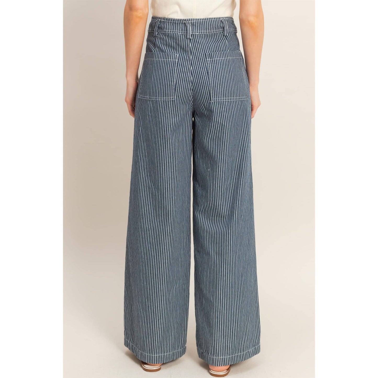Pinstripe Zipper Front Pants