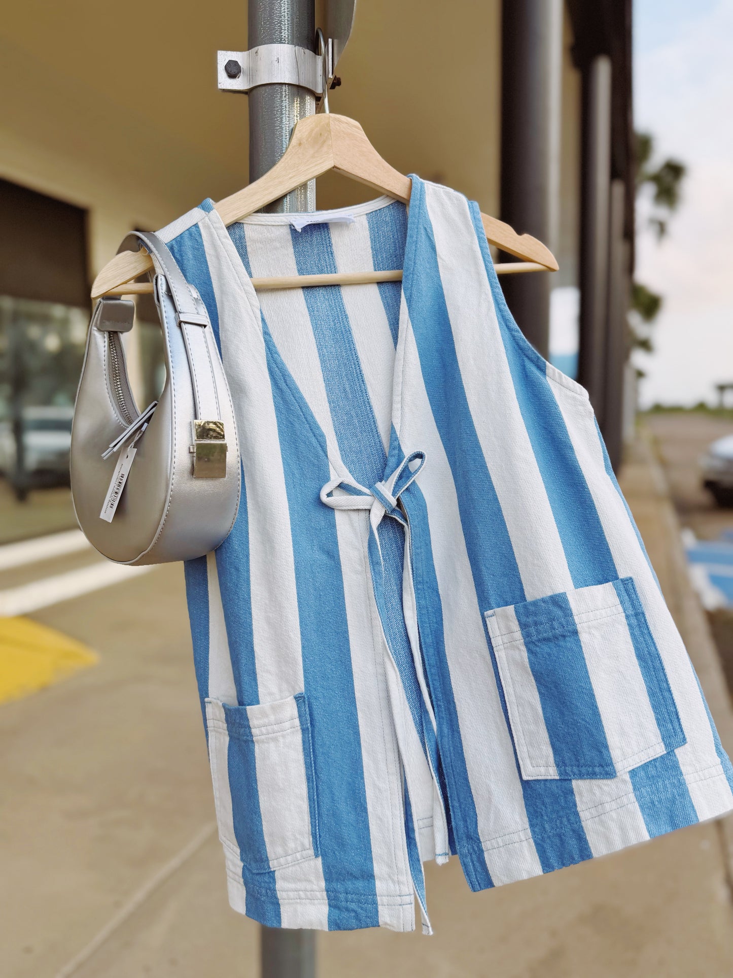 Sail Away Blue Stripe Cotton Vest