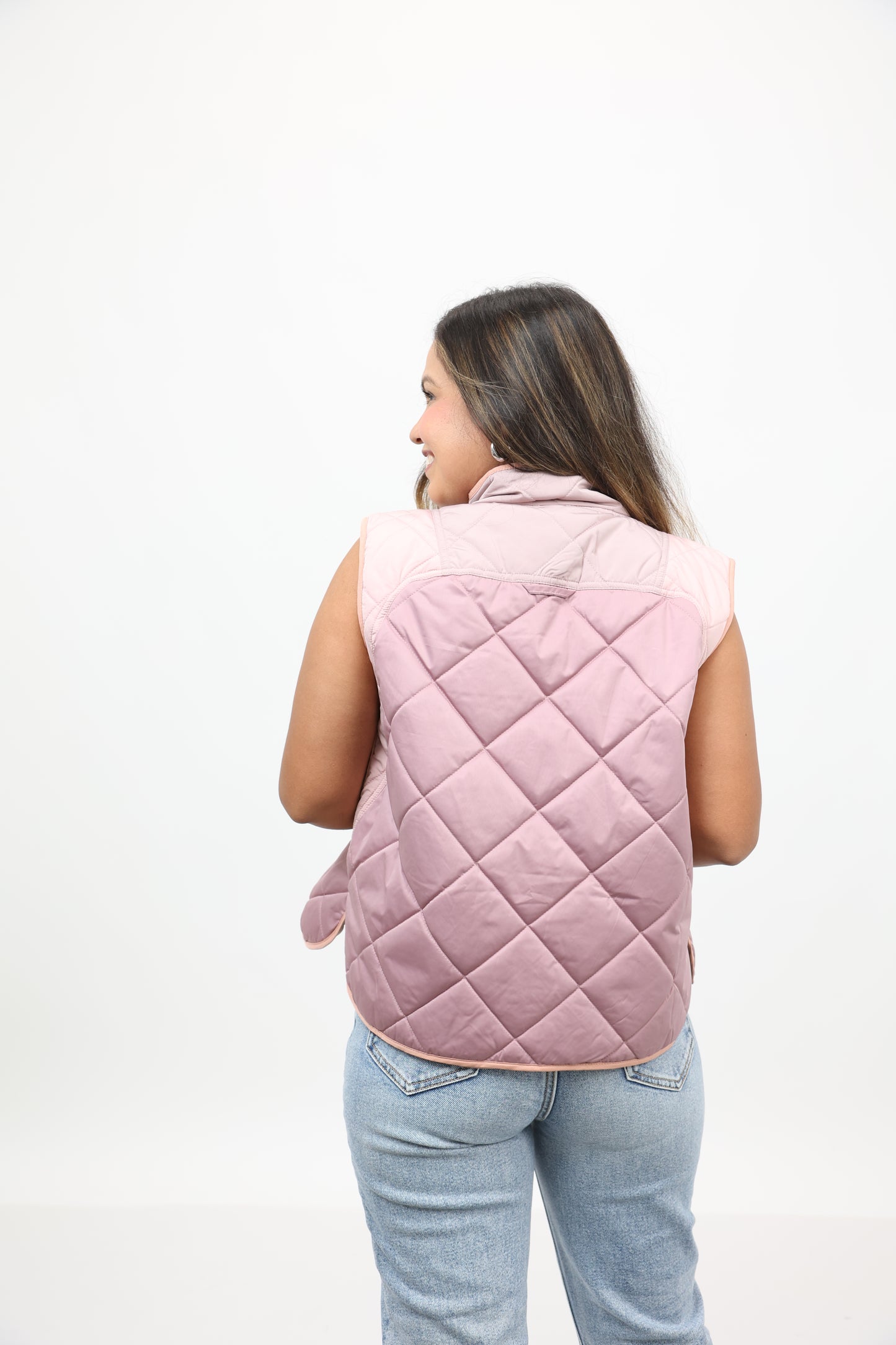 Chic Color Block Padded Vest