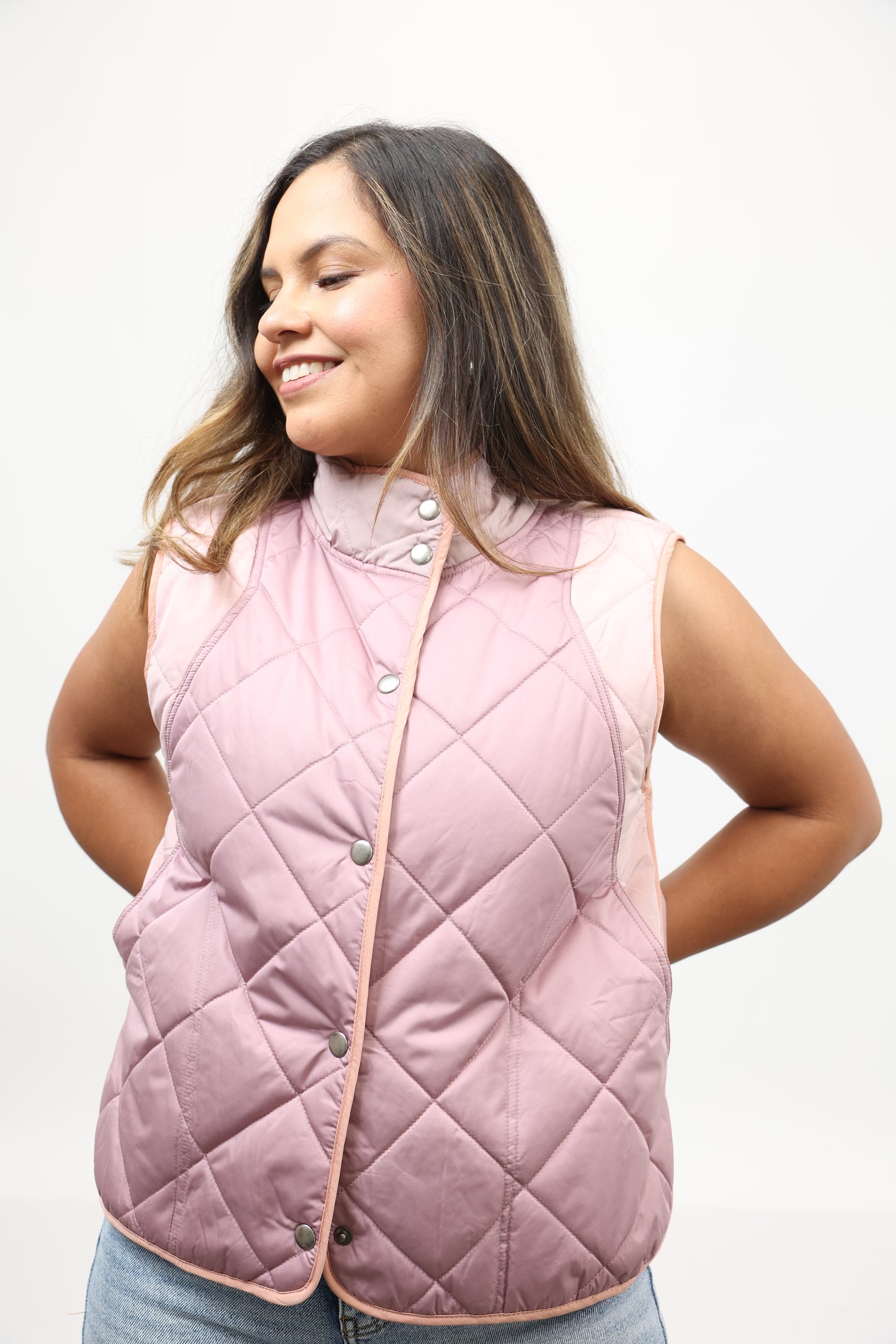 Chic Color Block Padded Vest