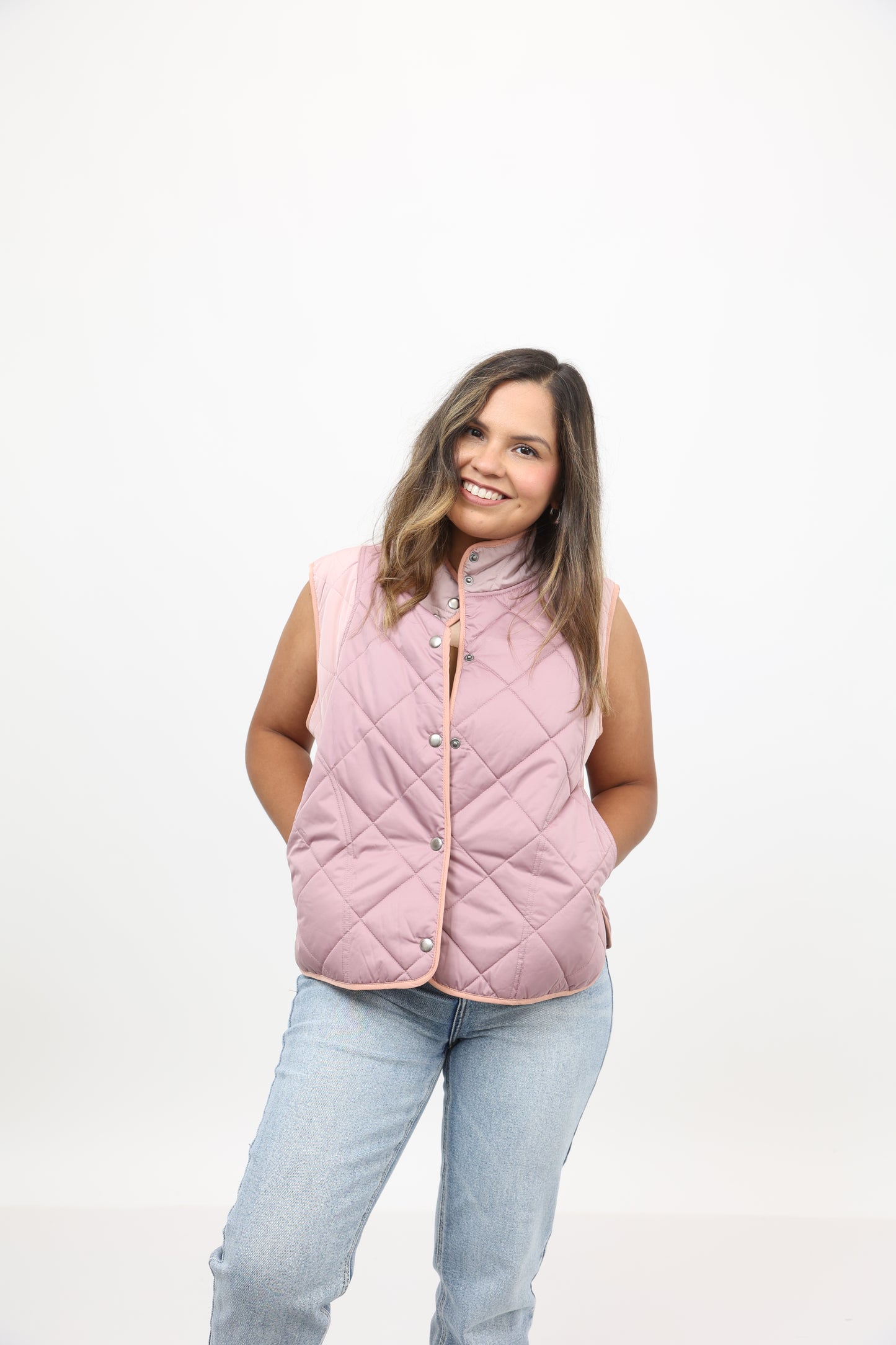 Chic Color Block Padded Vest