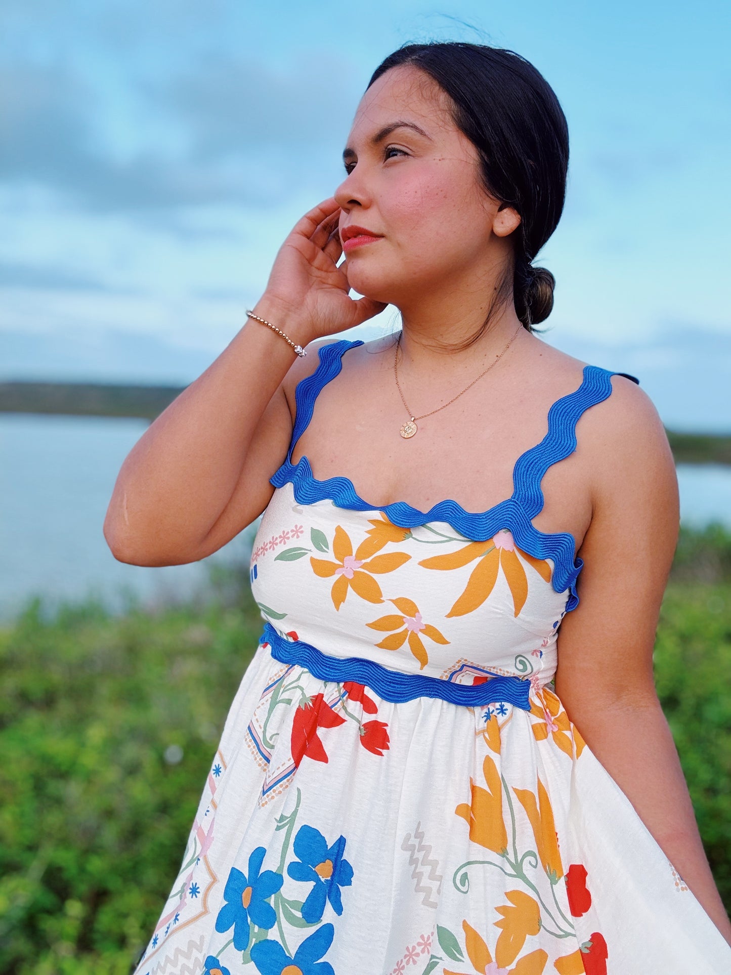 Wavy Floral Spring/Summer Dress