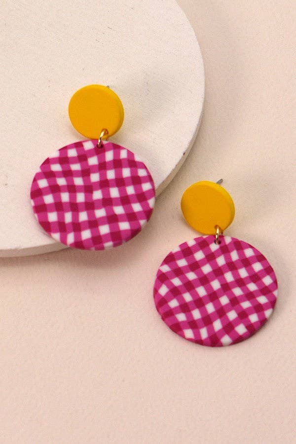 COLORFUL PRINT POLYMER EARRINGS