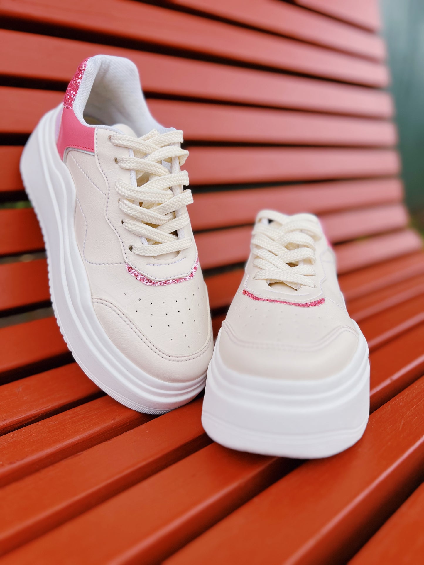 Platform Pink Off-White Sneakers