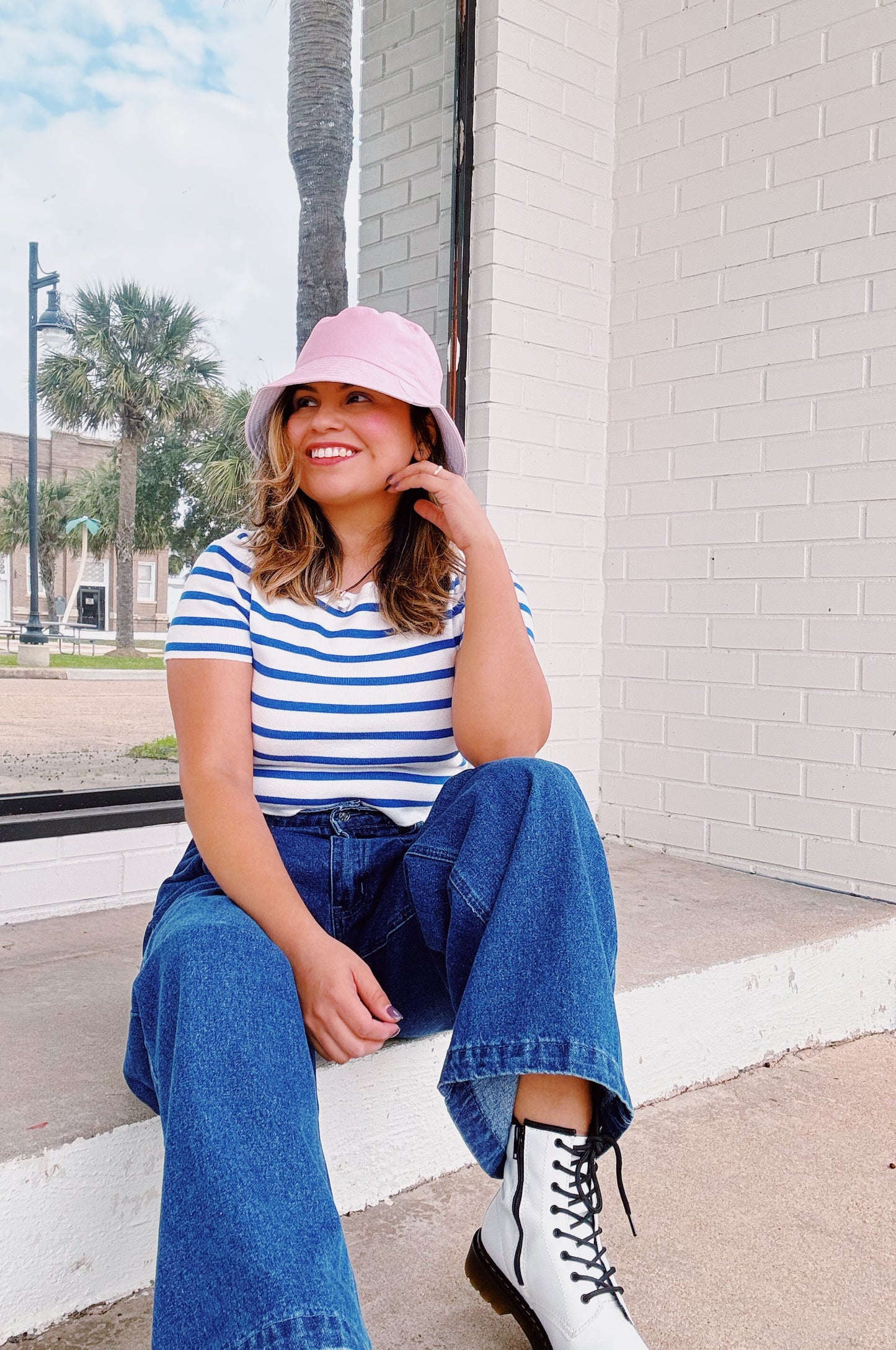 High Waisted Front Pleated Denim Jeans