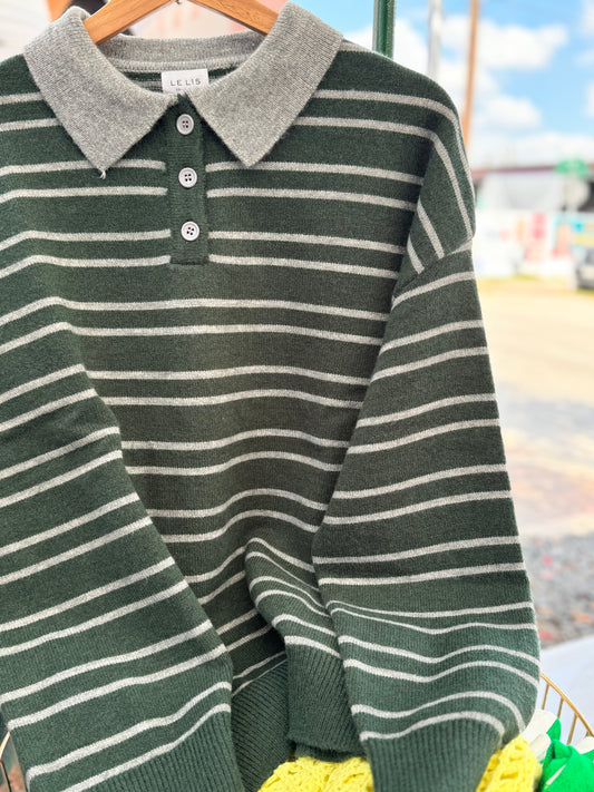 Green Fall Perfection Long Sleeve Sweater