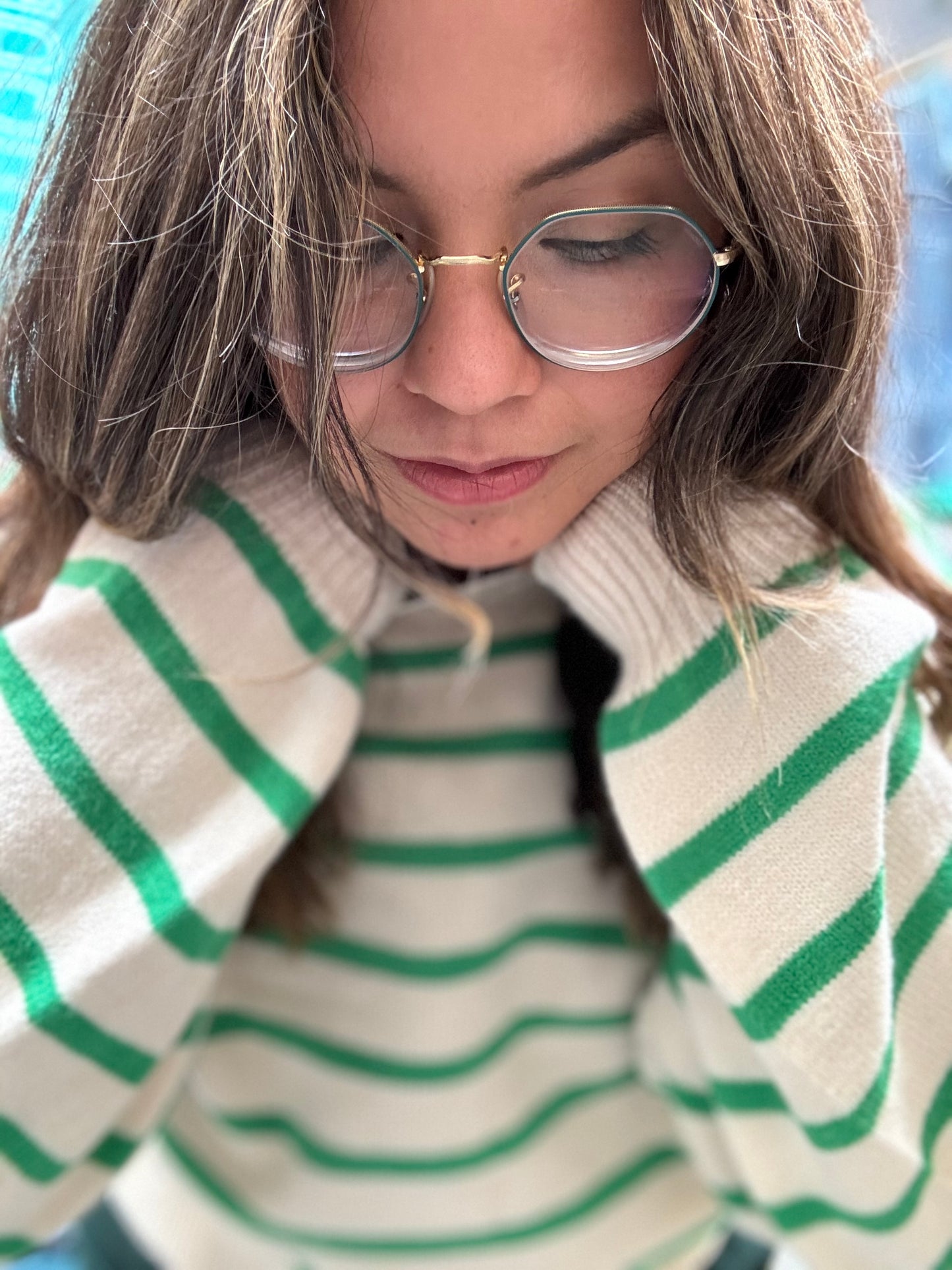 Striped Green Brunch Sunday Sweater