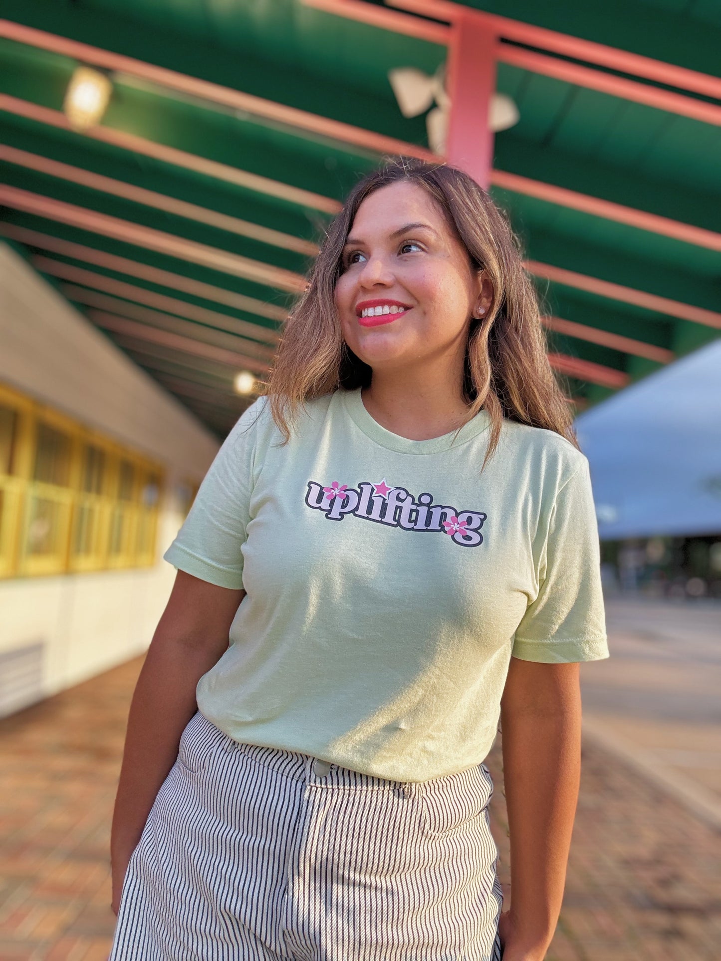 Uplifting Spring Green Cotton T-Shirt