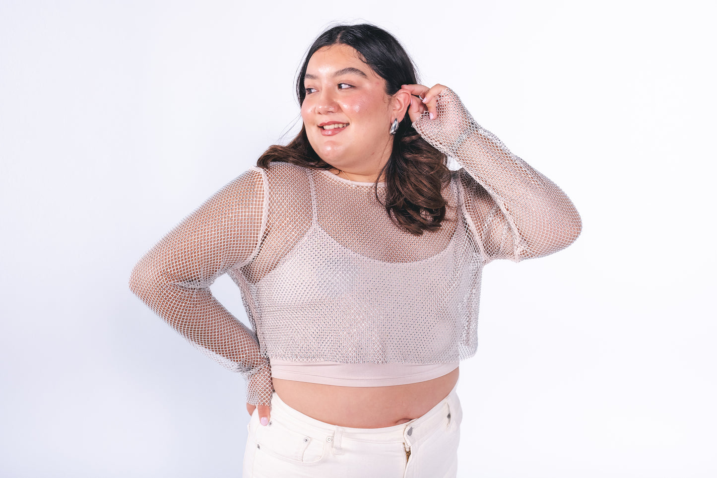 Mesh Long Sleeve Top