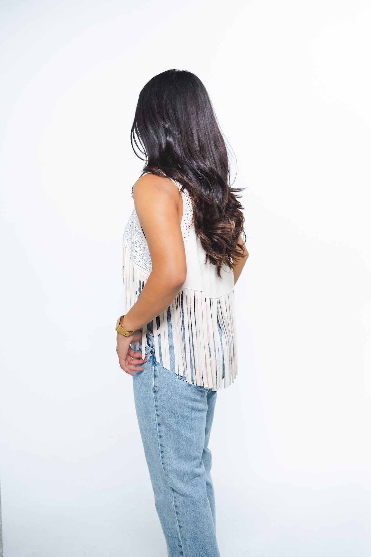 Fringe Rhinestone Vest