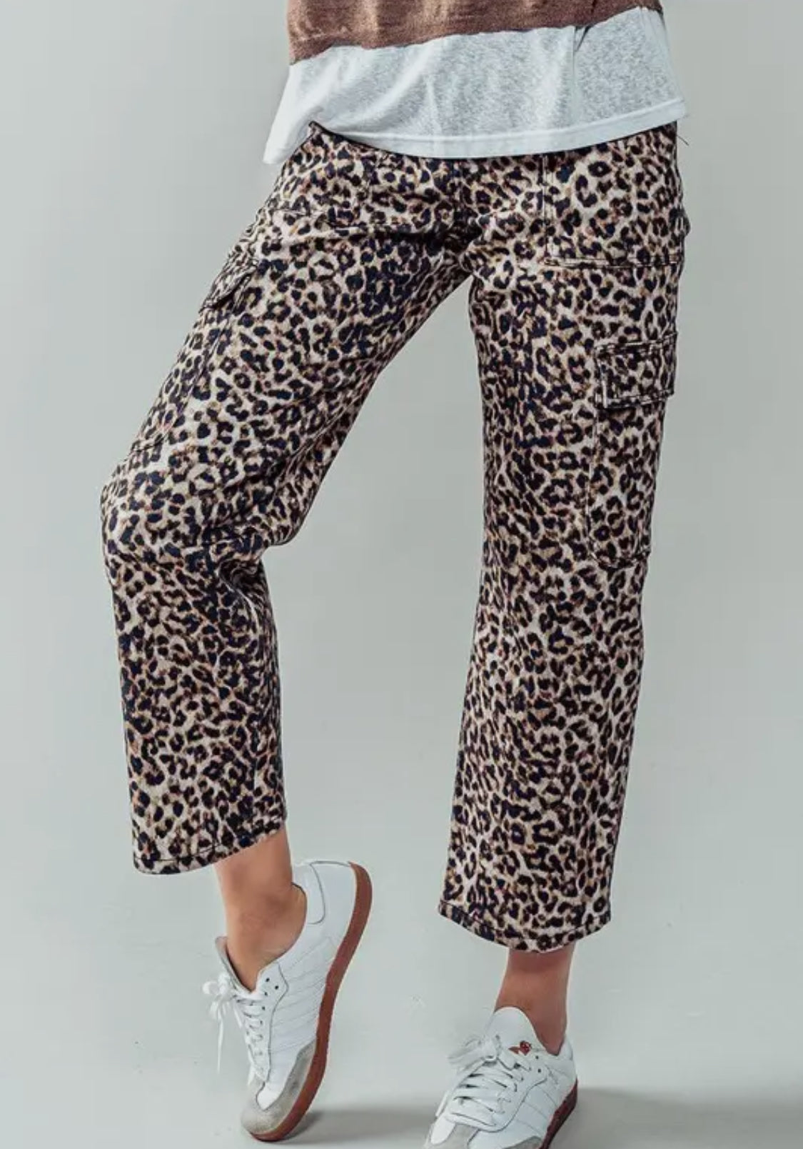 Wild Summer Leopard Print Cargo Pants