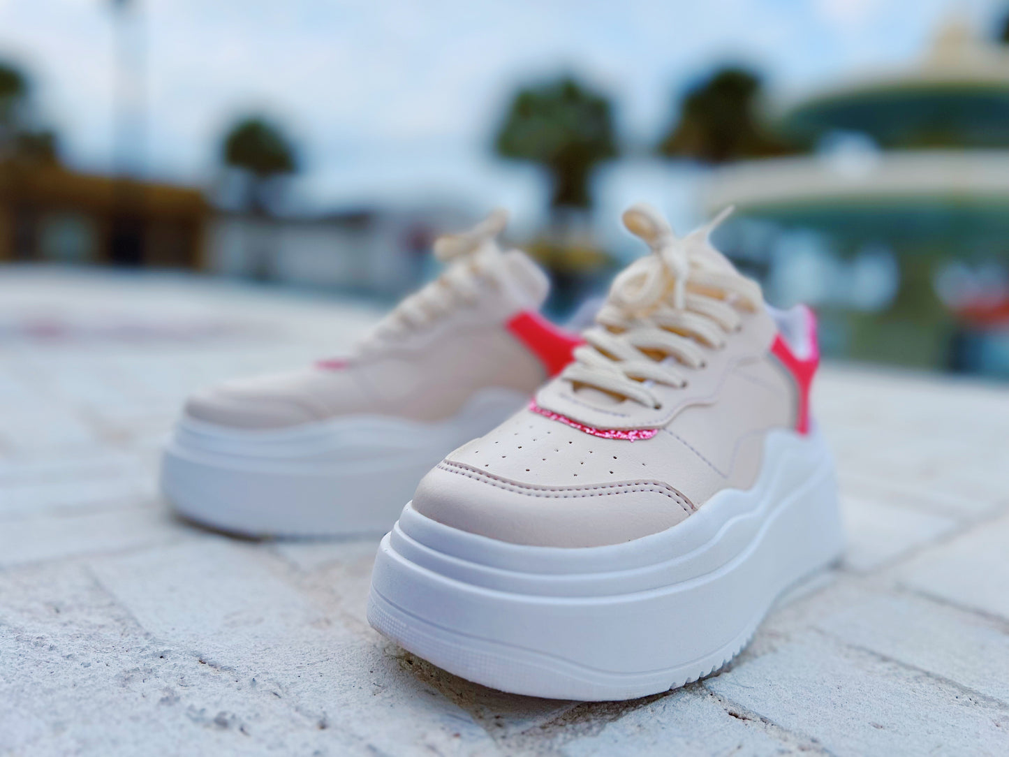 Platform Pink Off-White Sneakers