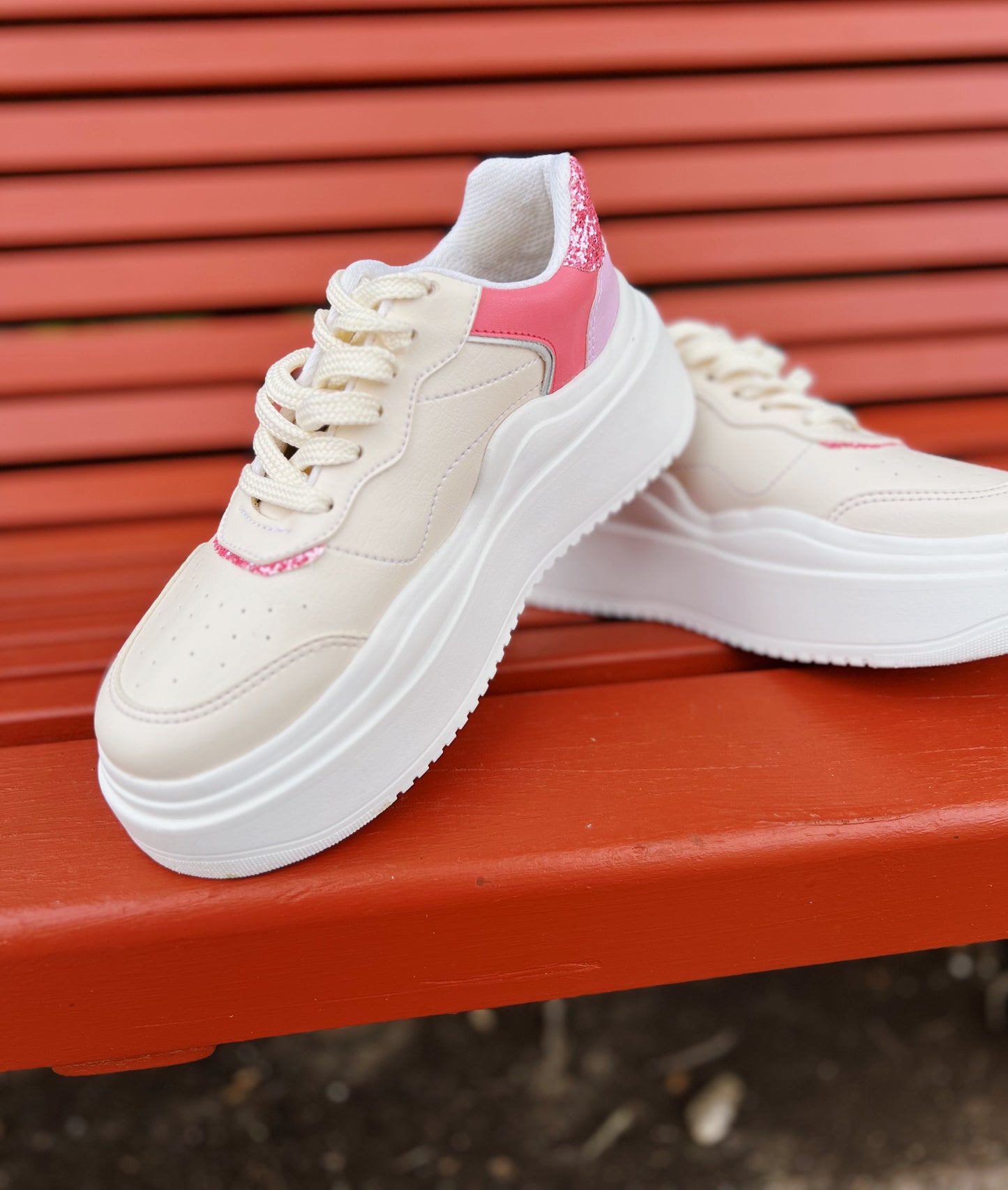 Platform Pink Off-White Sneakers