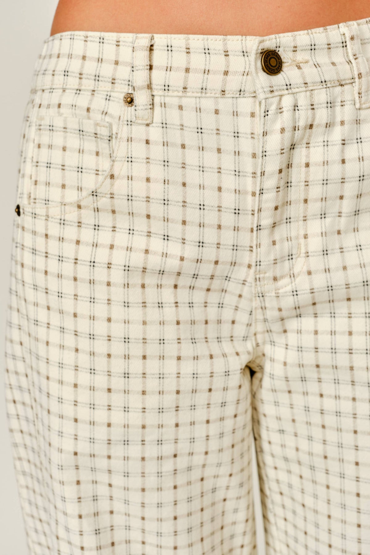 LA VICKY PLAID BARREL PANTS