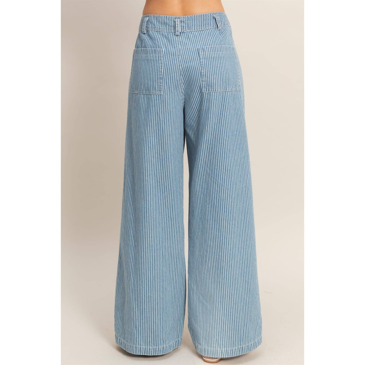 Pinstripe Zipper Front Pants