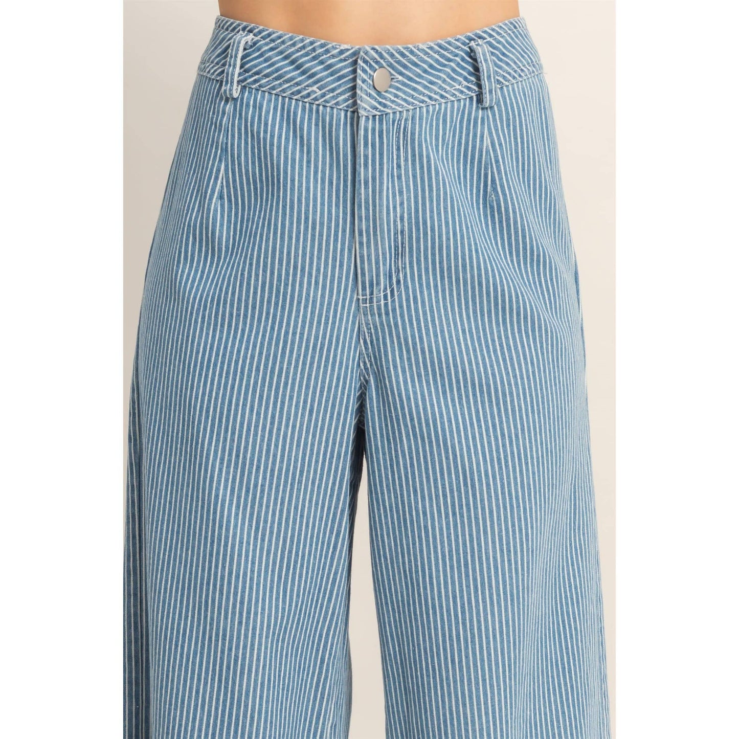 Pinstripe Zipper Front Pants