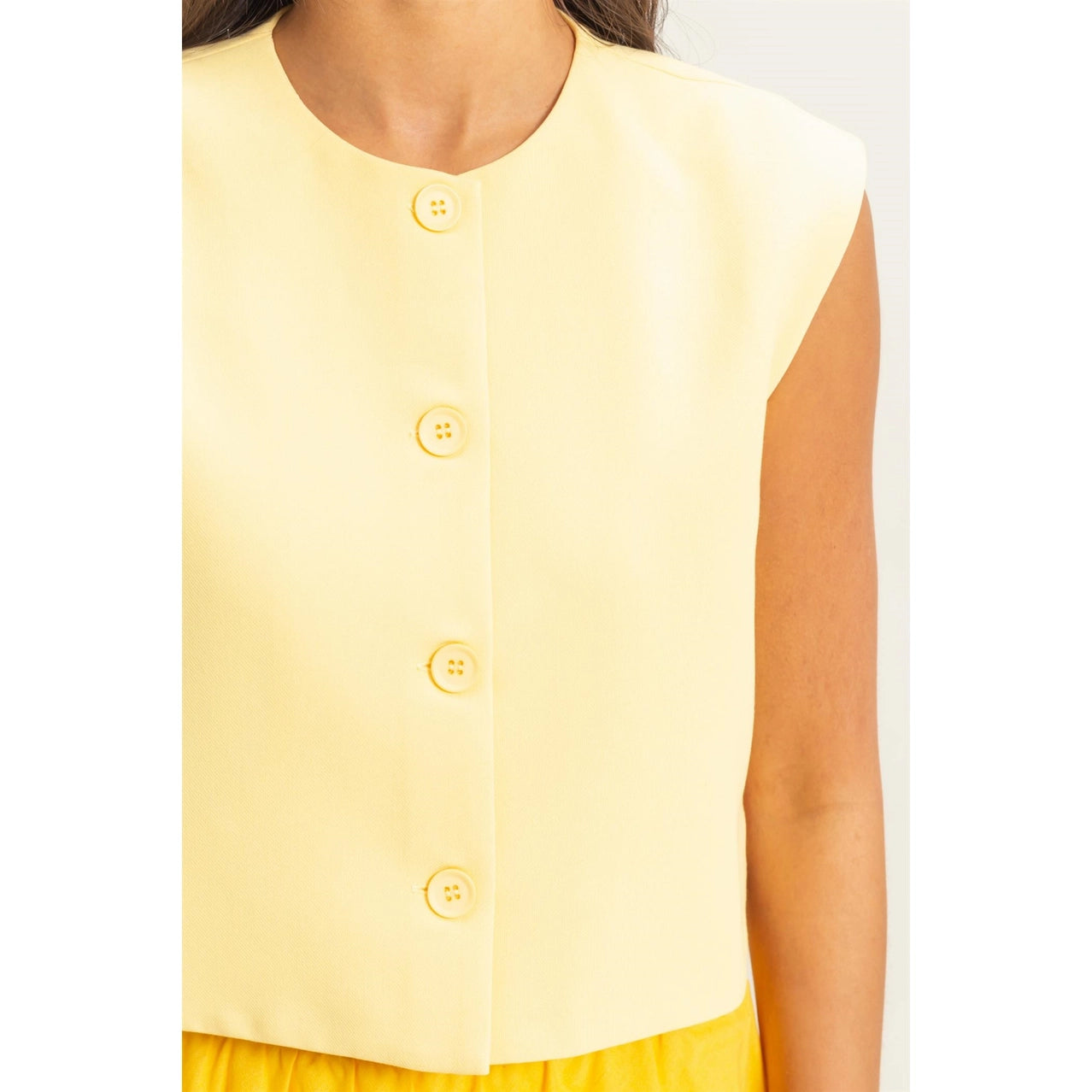 Yellow all day buttoned vest