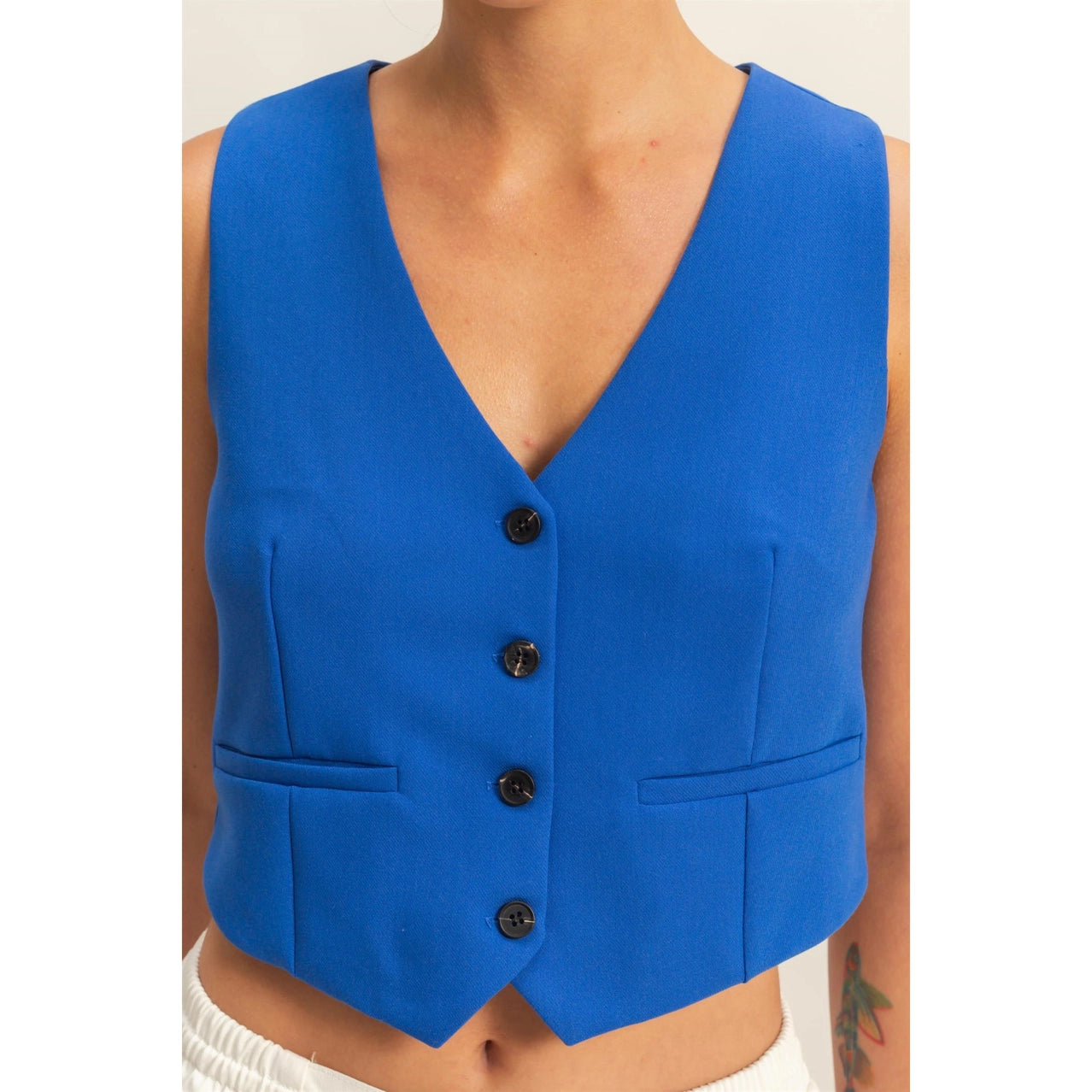 Cobalt Blue Cropped Vest