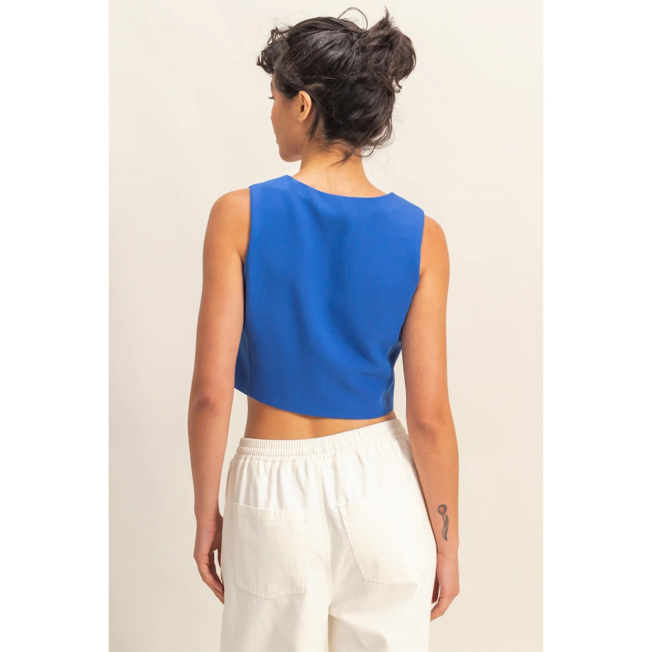 Cobalt Blue Cropped Vest