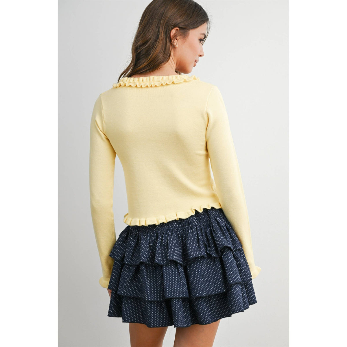 CONSENTIDA YELLOW KNIT SWEATER