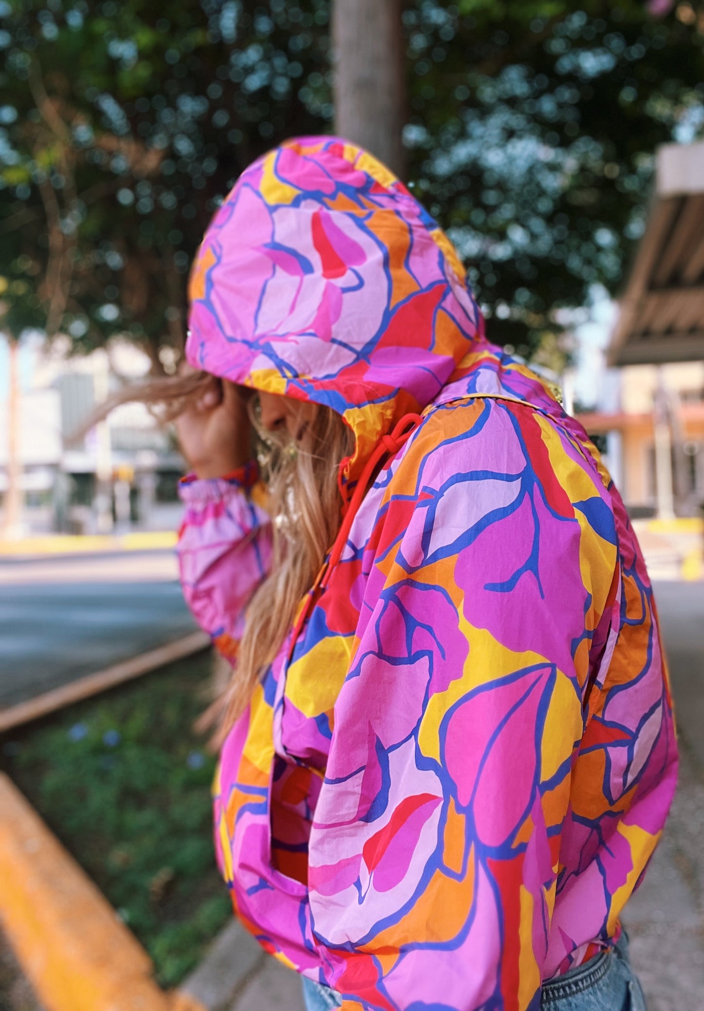 Color Pattern Sporty Jacket