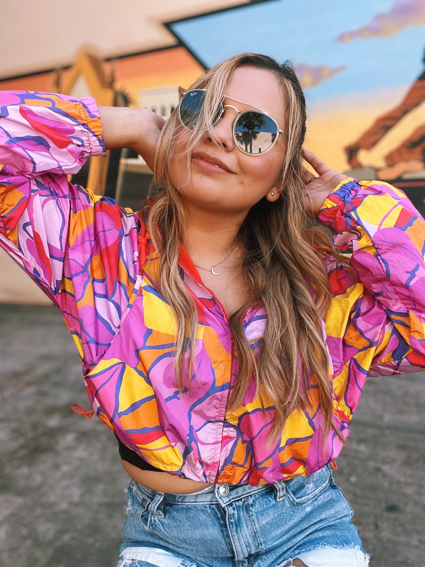 Color Pattern Sporty Jacket