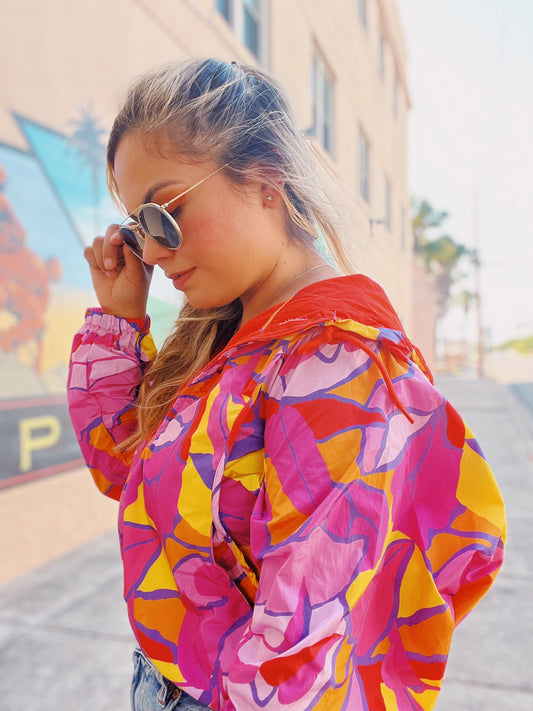 Color Pattern Sporty Jacket