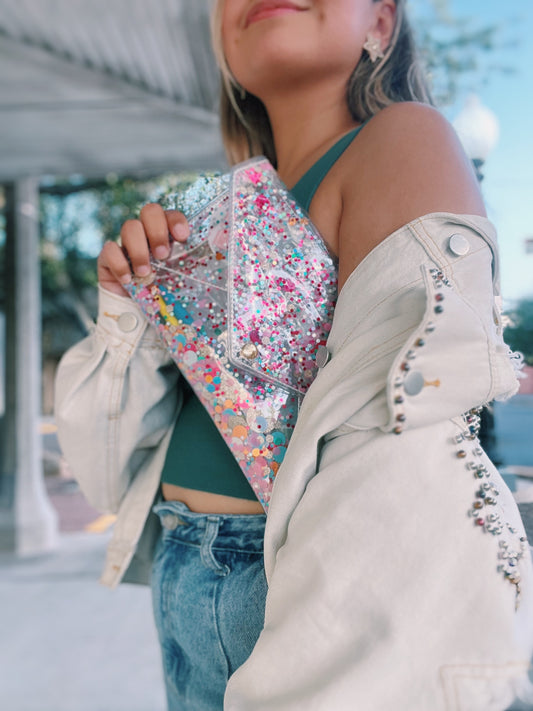 Essentials Confetti Convertible Envelope Clutch