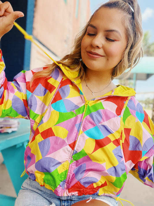 90’s Nostalgia Multicolor Cropped Jacket