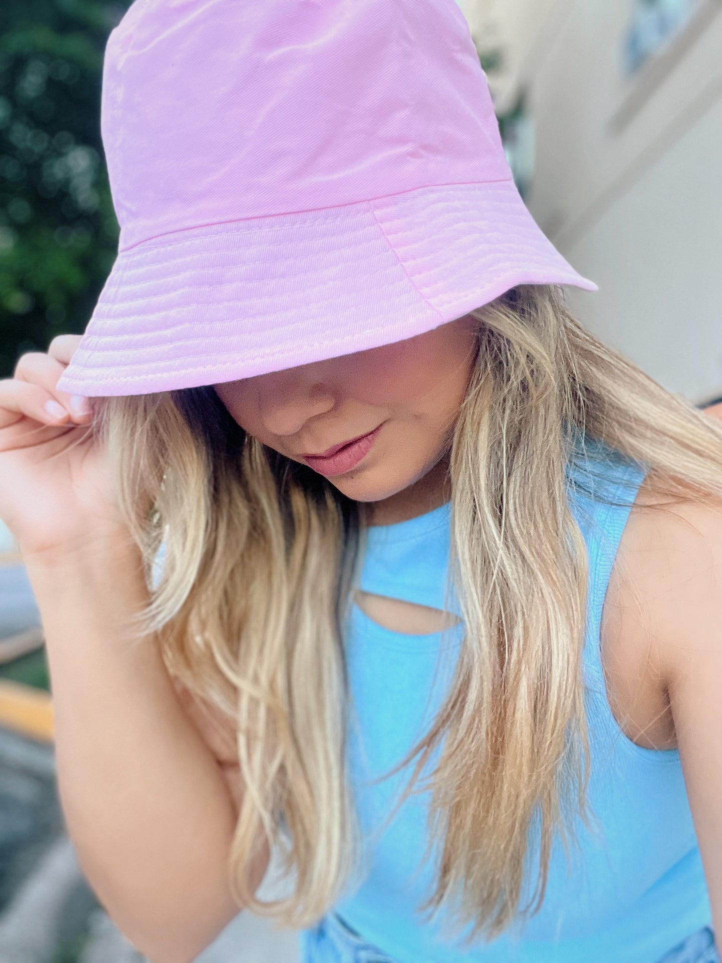 Pink Cotton Bucket Hat