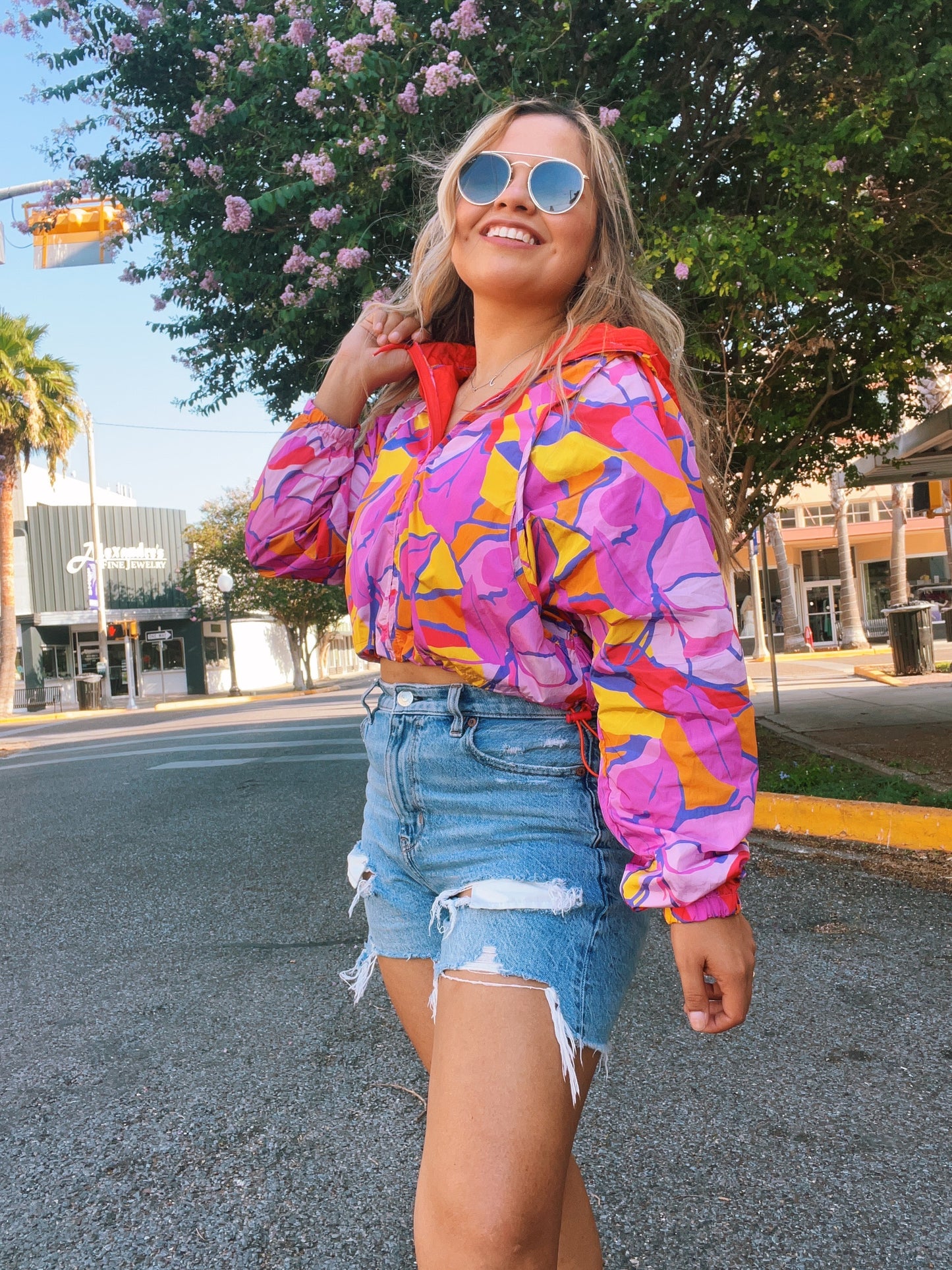 Color Pattern Sporty Jacket