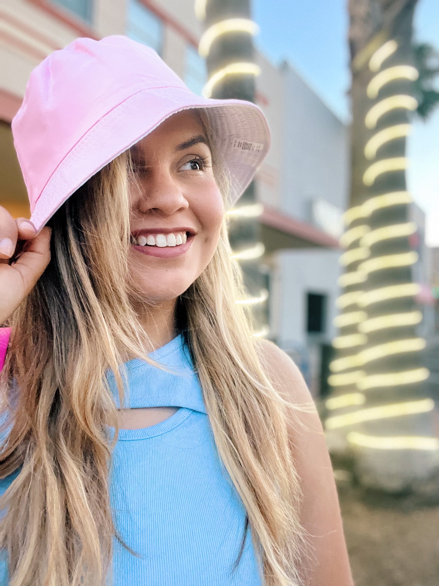 Pink Cotton Bucket Hat