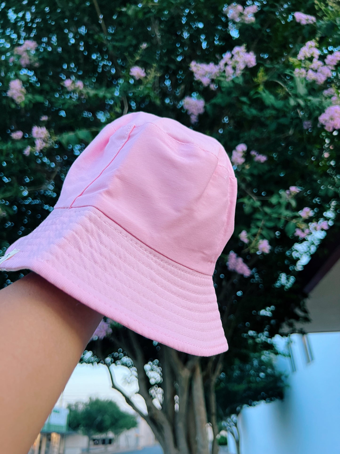 Pink Cotton Bucket Hat