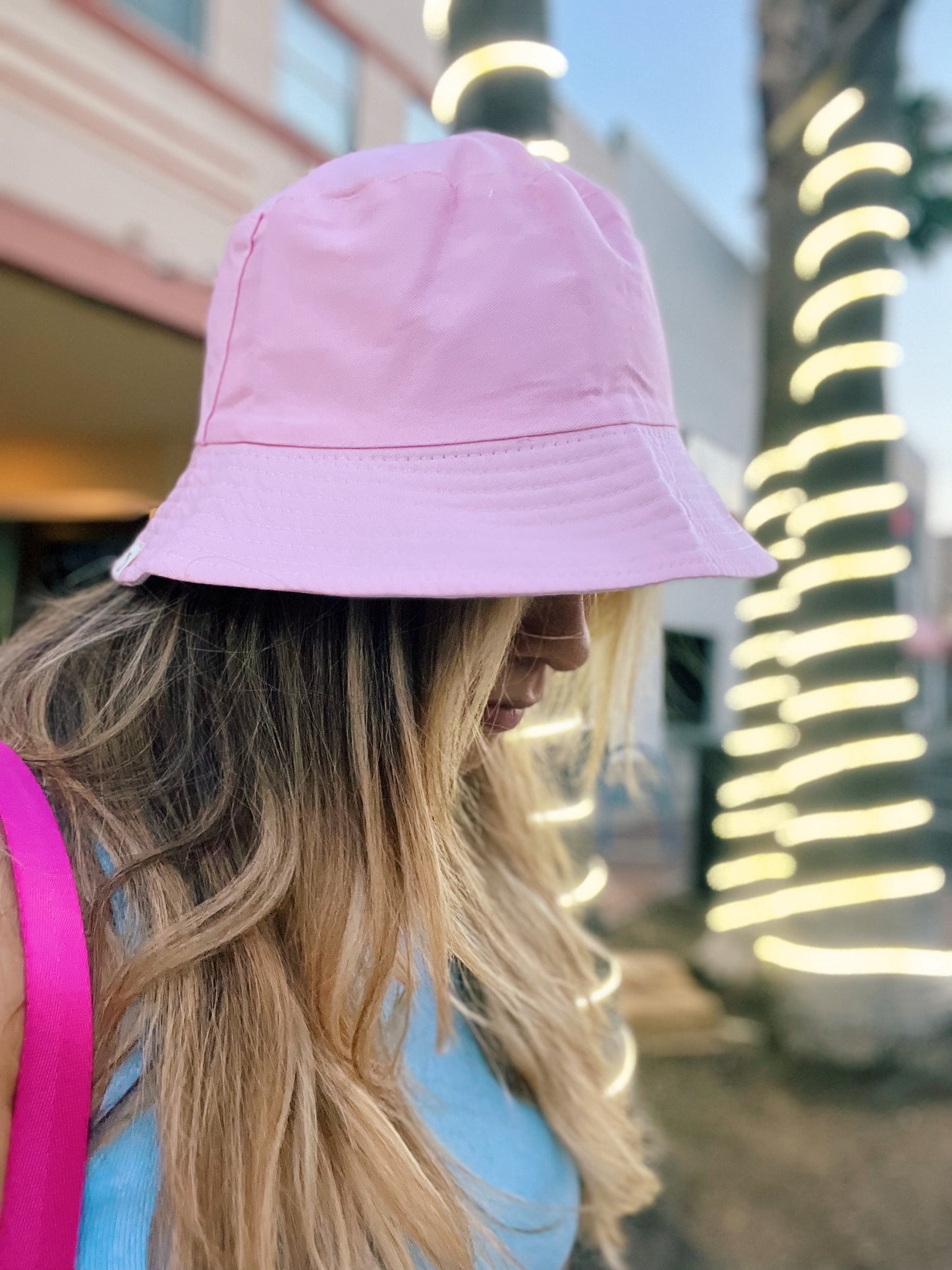 Pink Cotton Bucket Hat