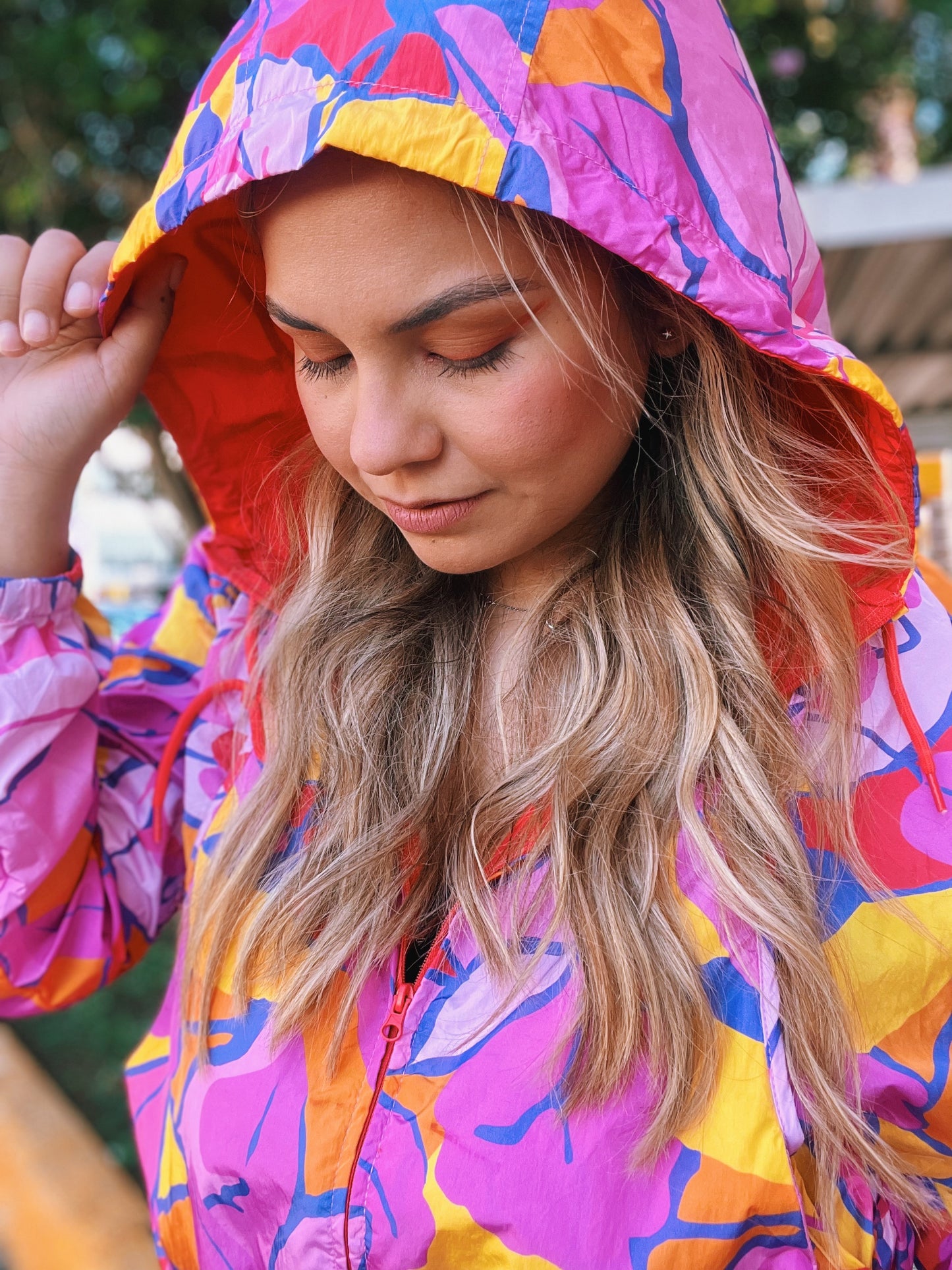 Color Pattern Sporty Jacket