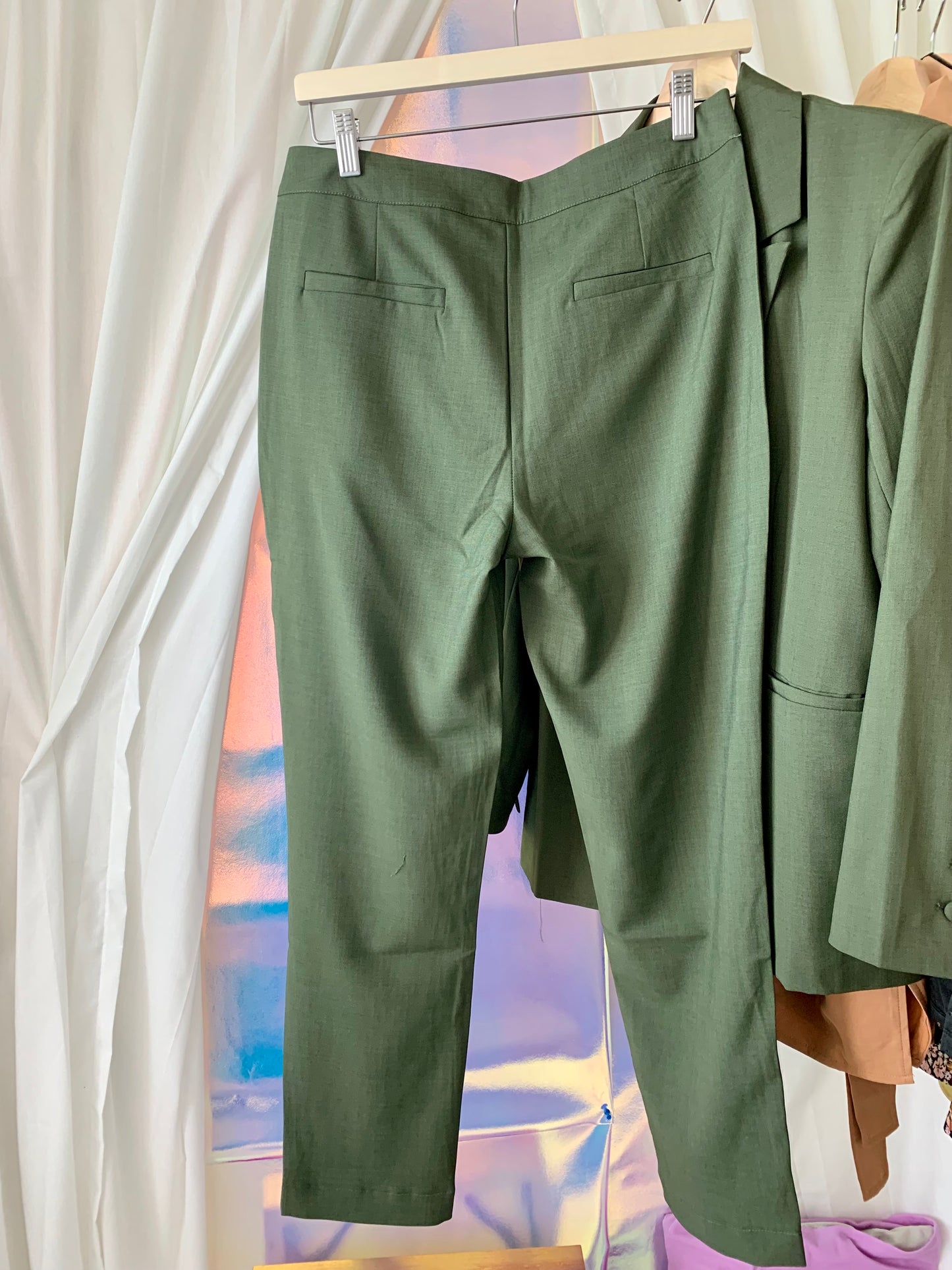 Dark Olive Caro Ankle Length-Pants