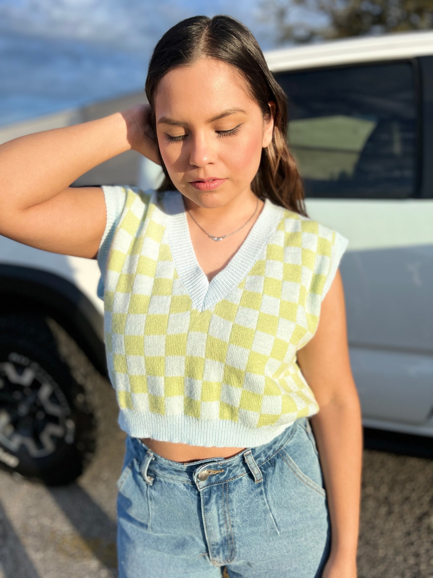 Sky Checkerboard Vest