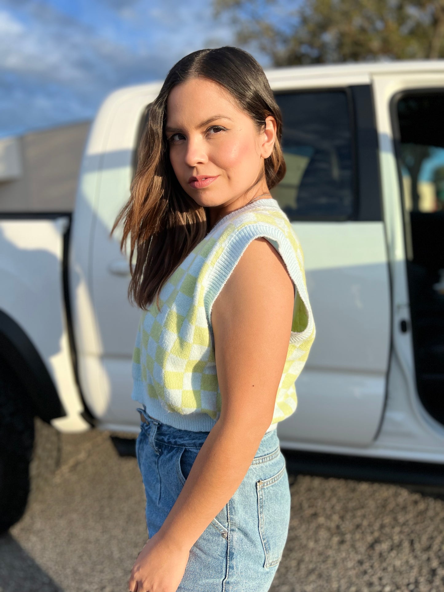 Sky Checkerboard Vest