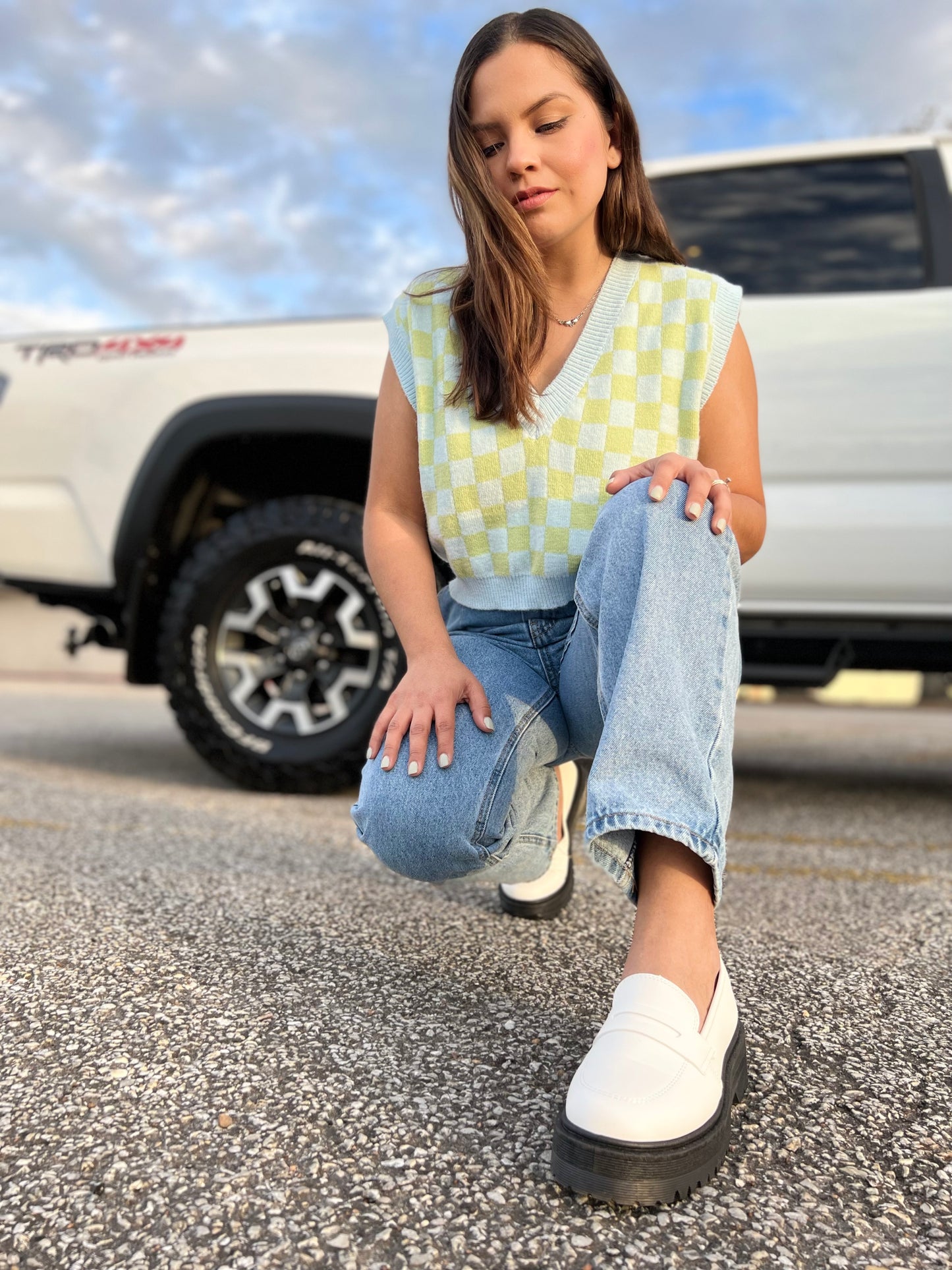 Sky Checkerboard Vest