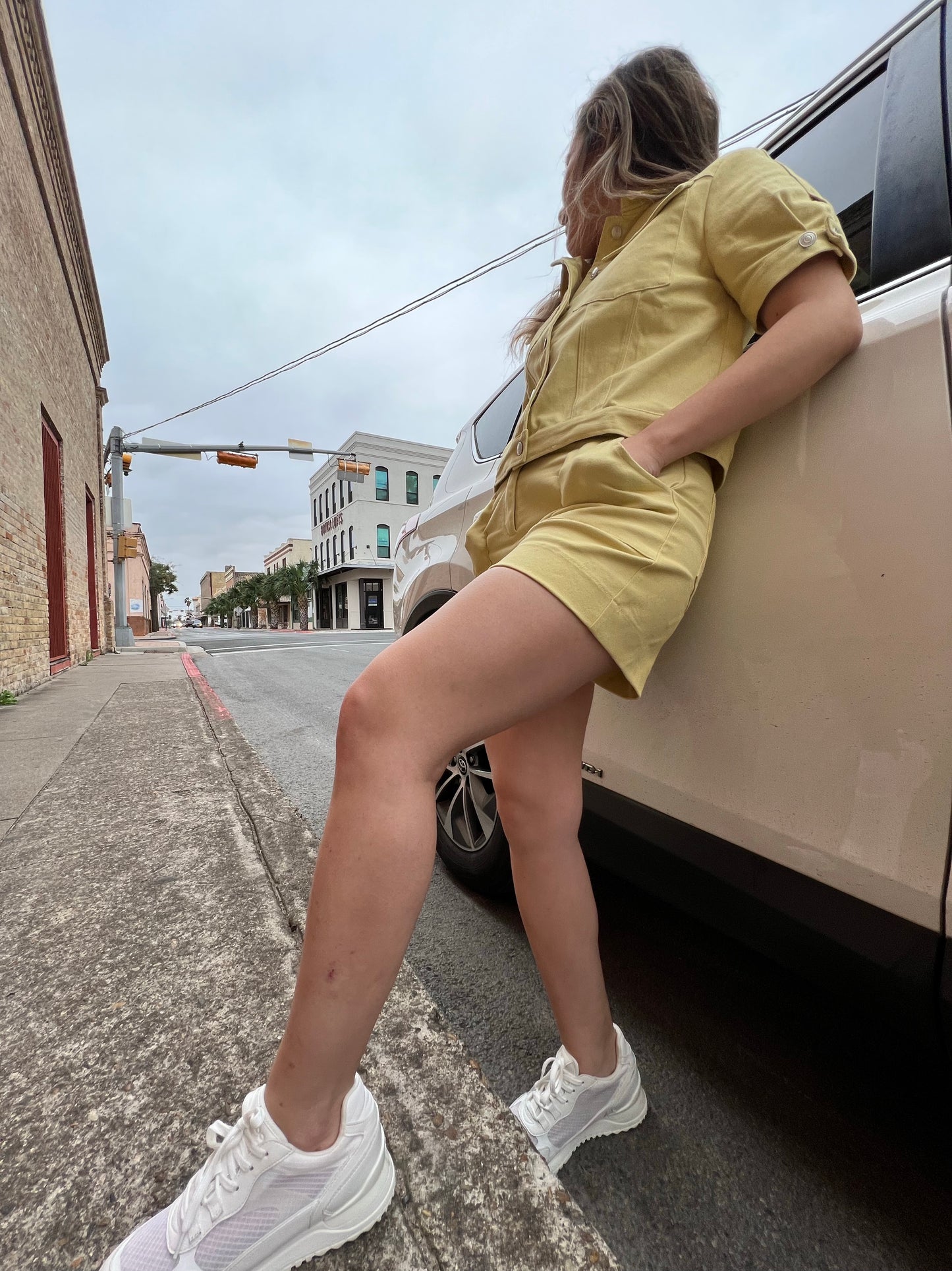 Yellow Twill Shorts