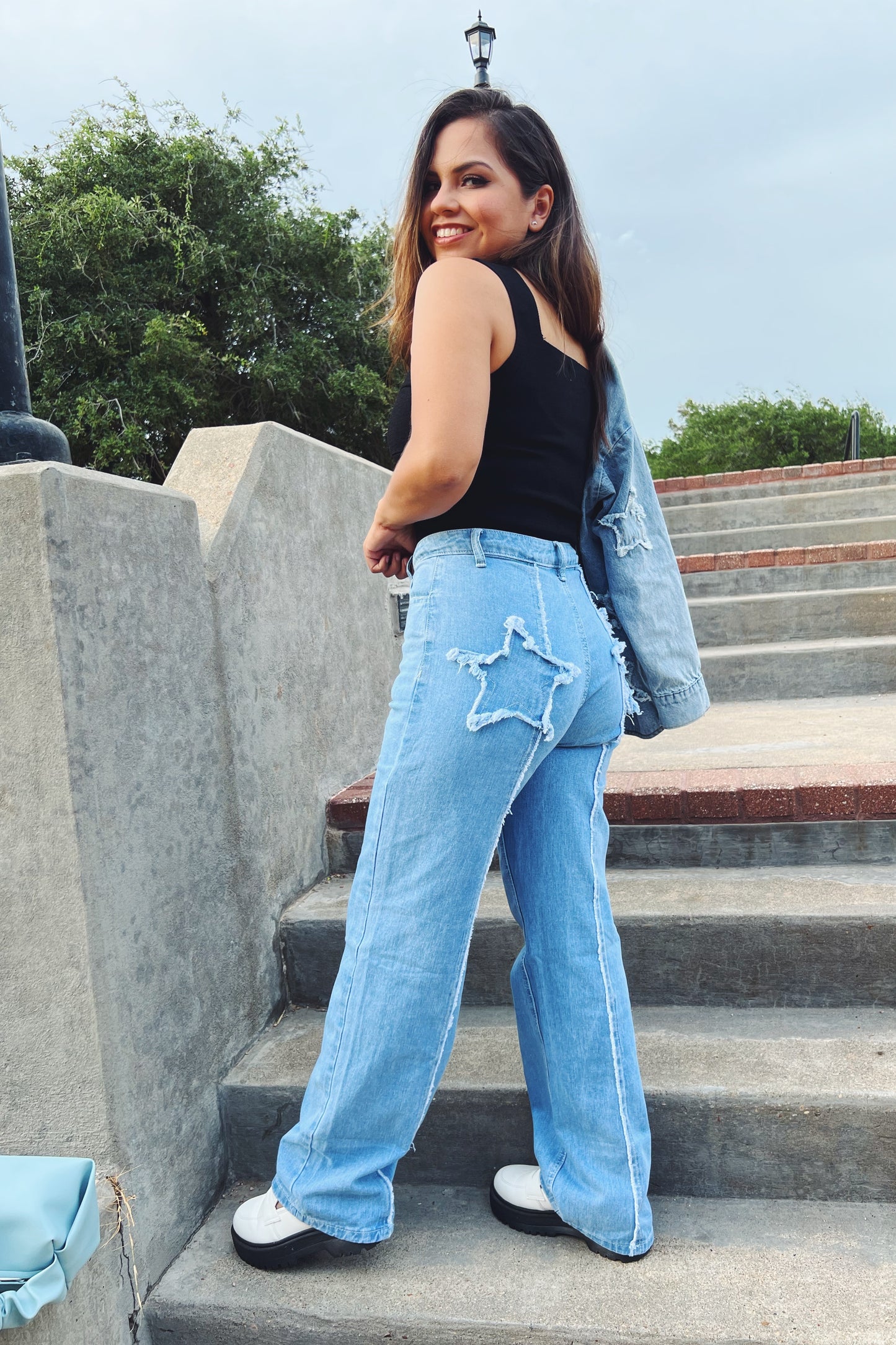 Star Patch Denim Pants