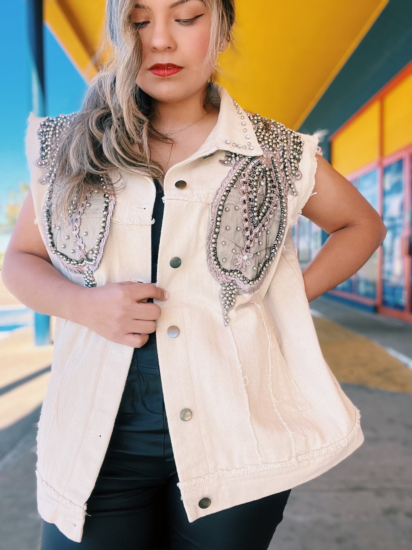 Stud Embellishment Vest